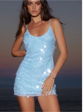 SNDYS the label calypso baby Blue Sequin Mini Dress - Women
